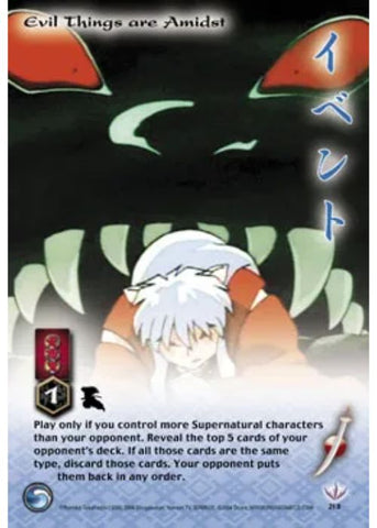 InuYasha TCG | Evil Things are Amidst (Foil)  - Tetsusaiga #218 | The Nerd Merchant