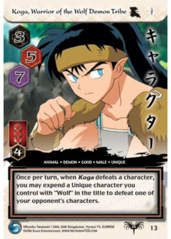 InuYasha TCG | Koga, Warrior of the Wolf Demon Tribe - Tousou #13 | The Nerd Merchant