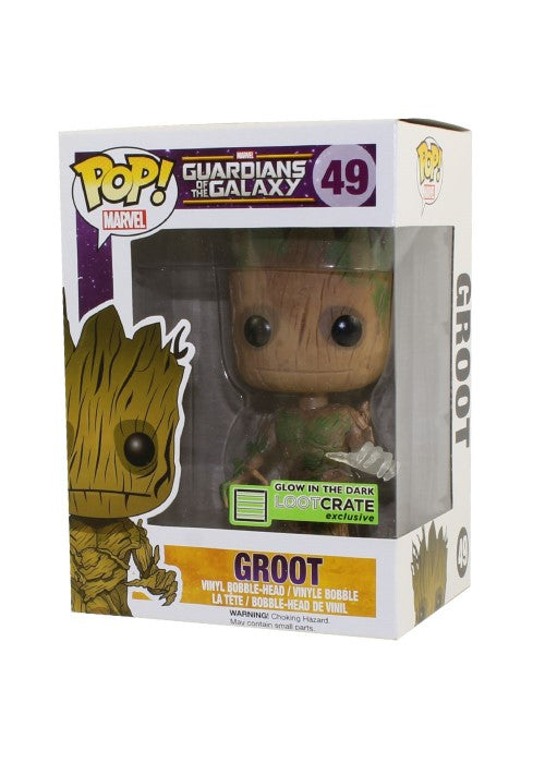 Funko Pop | Groot (Loot Crate) [Glow in the Dark] - Marvel #49 - [EUC] | The Nerd Merchant