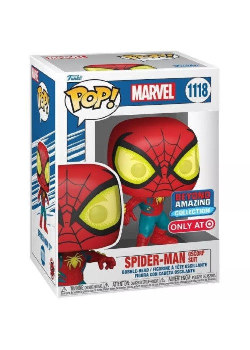 Funko Pop, Spider-Man Oscorp Suit [Target] [Beyond Amazing Collection] -  Marvel - #1118 - [EUC]