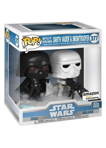 Funko Pop | Battle at Echo Base: Darth Vader & Snowtrooper [Amazon] - Star Wars #377 [EUC] | The Nerd Merchant