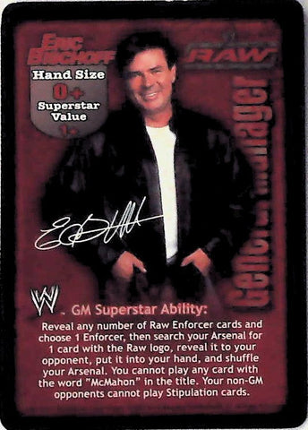 Raw Deal CCG | Raw GM Eric Bischoff Superstar Card - Absolute Raw and Ultimate Smackdown Holiday Collection | The Nerd Merchant