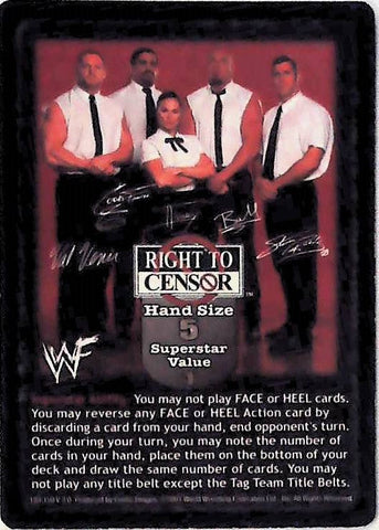 Raw Deal CCG | Right to Censor Superstar Card (Foil) - Backlash | The Nerd Merchant