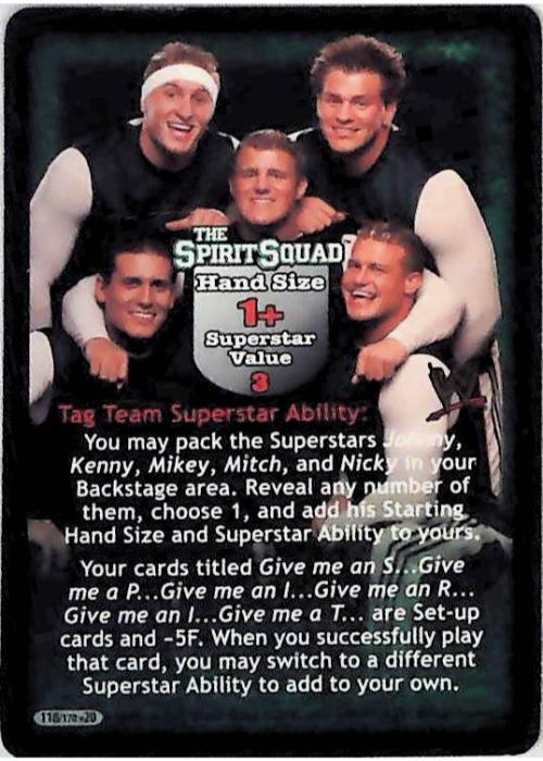 Raw Deal CCG | The Spirit Squad Superstar Card - Great American Bash | The Nerd Merchant