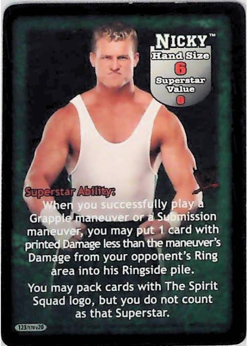Raw Deal CCG | Nicky Superstar Card - Great American Bash | The Nerd Merchant