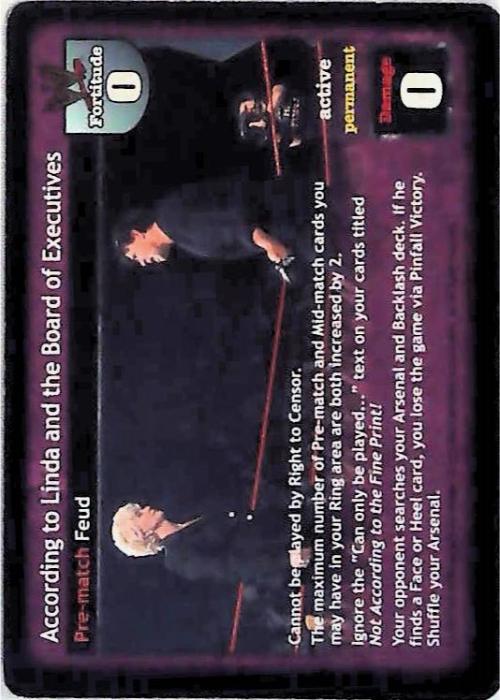 Raw Deal CCG | According to Linda and the Board of Executives - Insurrextion | The Nerd Merchant