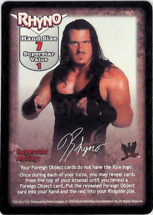Raw Deal CCG | Rhyno Superstar Card - Insurrextion | The Nerd Merchant