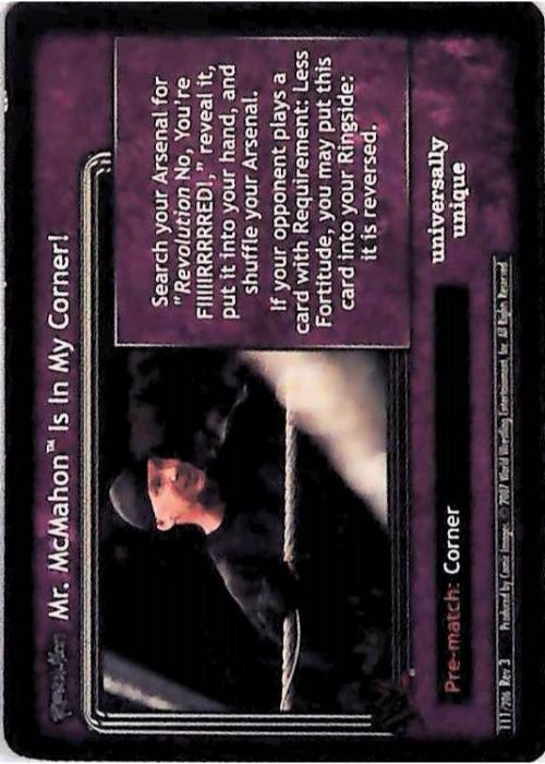 Raw Deal CCG | Revolution Mr. McMahon Is In My Corner! - Revloution 3: Judgement Day | The Nerd Merchant