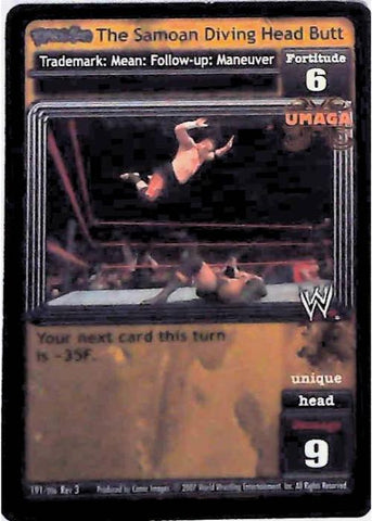 Raw Deal CCG | Revolution The Samoan Diving Head Butt (Foil) - Revloution 3: Judgement Day | The Nerd Merchant