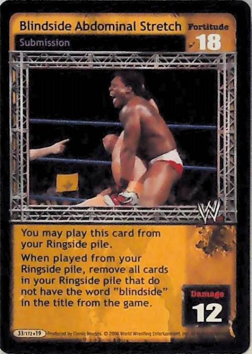 Raw Deal CCG | Blindside Abdominal Stretch - No Way Out | The Nerd Merchant