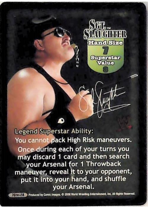 Raw Deal CCG | Sgt. Slaughter Superstar Card - Royal Rumble | The Nerd Merchant