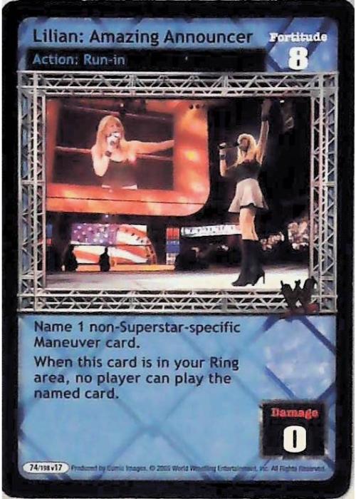 Raw Deal CCG | Lilian: Amazing Announcer - Unforgiven | The Nerd Merchant