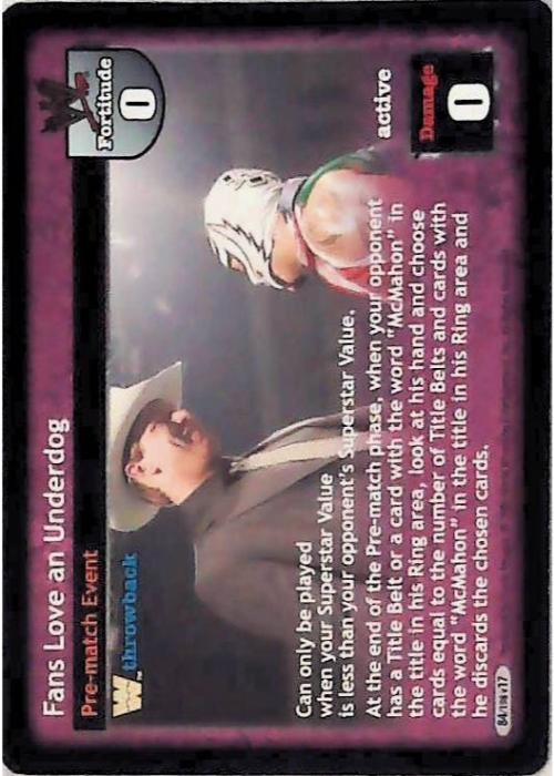 Raw Deal CCG | Fans Love and Underdog - Unforgiven | The Nerd Merchant