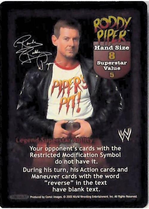 Raw Deal CCG | “Rowdy” Roddy Piper Superstar Card (Foil) - Unforgiven | The Nerd Merchant