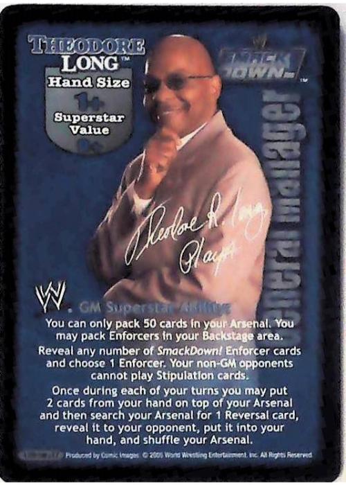 Raw Deal CCG | Smackdown! GM Theodore Long Superstar Card (Foil) - Unforgiven | The Nerd Merchant