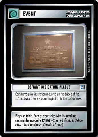Star Trek CCG | Defiant Dedication Plaque - Deep Space Nine | The Nerd Merchant