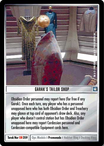 Star Trek CCG | Garak's Tailor Shop - Deep Space Nine | The Nerd Merchant