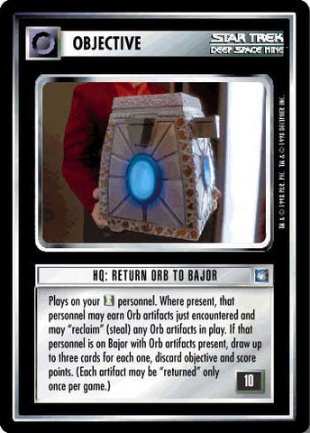 Star Trek CCG | HQ: Return Orb to Bajor - Deep Space Nine | The Nerd Merchant