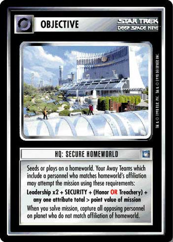 Star Trek CCG | HQ: Secure Homeworld - Deep Space Nine | The Nerd Merchant