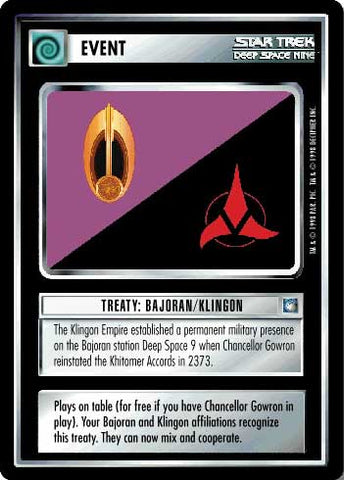 Star Trek CCG | Treaty: Bajoran/Klingon - Deep Space Nine | The Nerd Merchant