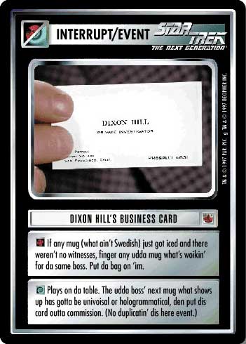 Star Trek CCG | Dixon Hill's Business Card - The Fajo Collection | The Nerd Merchant