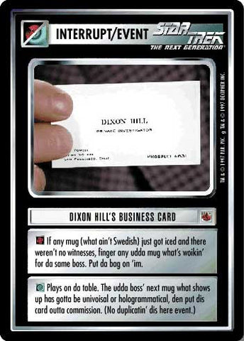 Star Trek CCG | Dixon Hill's Business Card - The Fajo Collection | The Nerd Merchant
