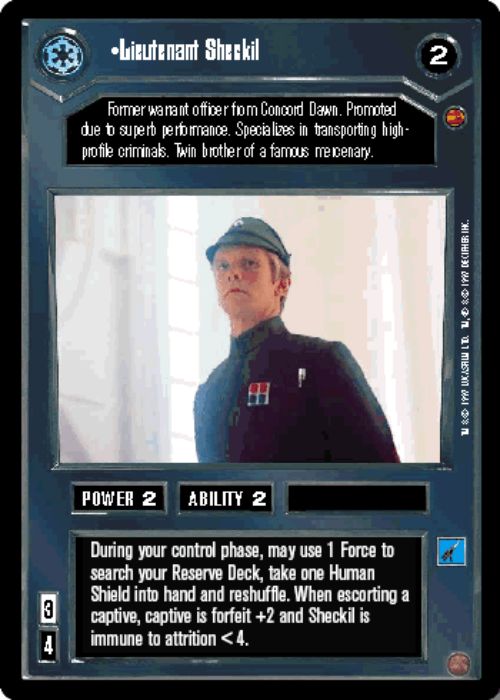 Star Wars CCG | Lieutenant Sheckil - Cloud City  | The Nerd Merchant