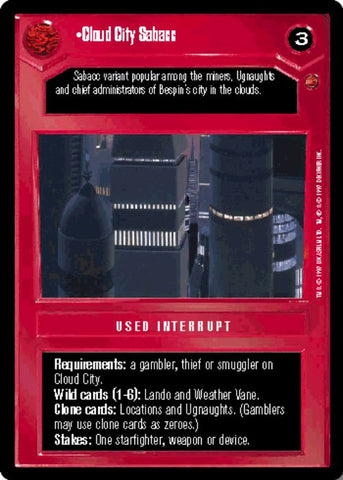 Star Wars CCG | Cloud City Sabacc [Dark] - Cloud City  | The Nerd Merchant