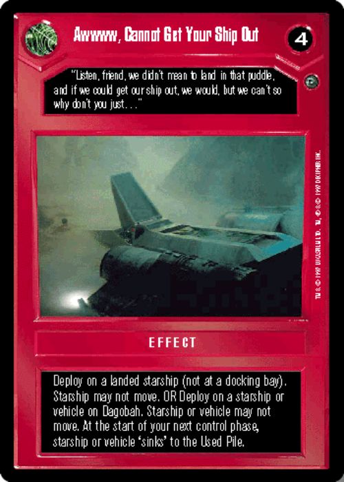 Star Wars CCG | Awwww, Cannot Get Your Ship Out - Dagobah  | The Nerd Merchant