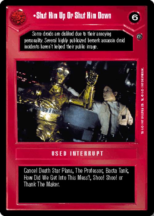 Star Wars CCG | Shut Him Up Or Shut Him Down - Dagobah | The Nerd Merchant
