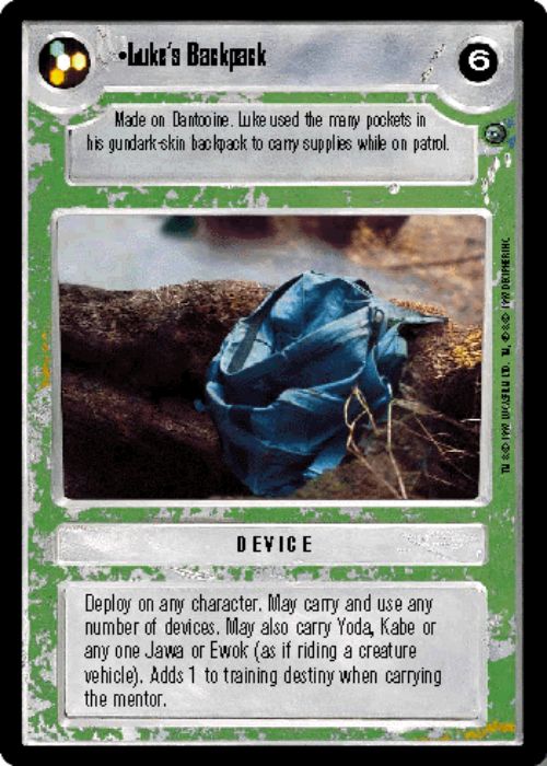 mtg card backpack Star Wars CCG | Luke's Backpack - Dagobah