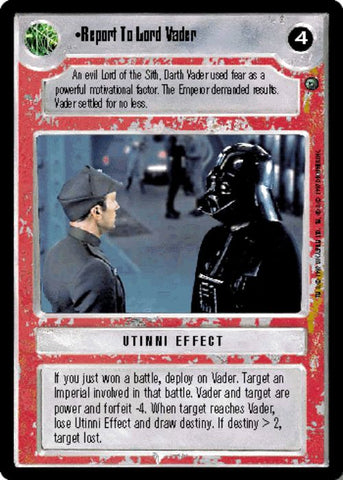 Star Wars CCG | Report To Lord Vader - Dagobah  | The Nerd Merchant