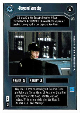 Star Wars CCG | Corporal Vandolay - Dagobah WB | The Nerd Merchant