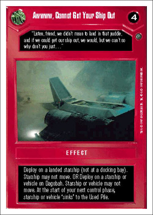 Star Wars CCG | Awwww, Cannot Get Your Ship Out - Dagobah WB | The Nerd Merchant