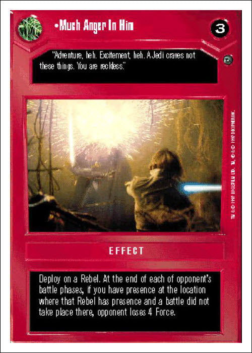 Star Wars CCG | Much Anger In Him - Dagobah WB | The Nerd Merchant