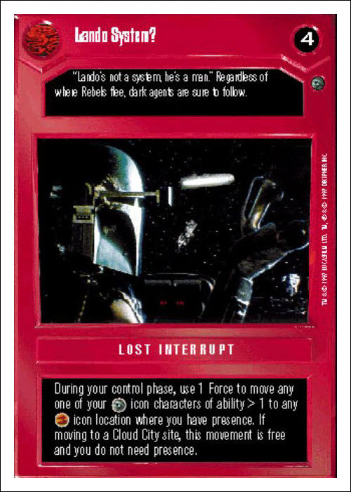 Star Wars CCG | Lando System? - Dagobah WB | The Nerd Merchant