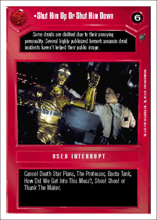 Star Wars CCG | Shut Him Up Or Shut Him Down - Dagobah WB | The Nerd Merchant