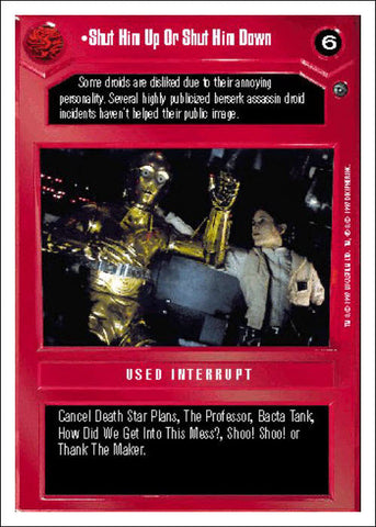 Star Wars CCG | Shut Him Up Or Shut Him Down - Dagobah WB | The Nerd Merchant