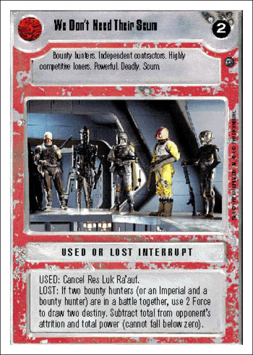 Star Wars CCG | We Don't Need Their Scum - Dagobah WB | The Nerd Merchant