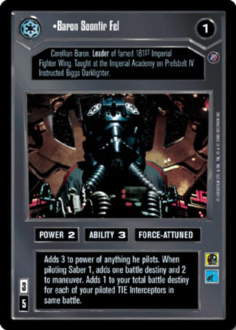 Star Wars CCG | Baron Soontir Fel - Death Star II | The Nerd Merchant