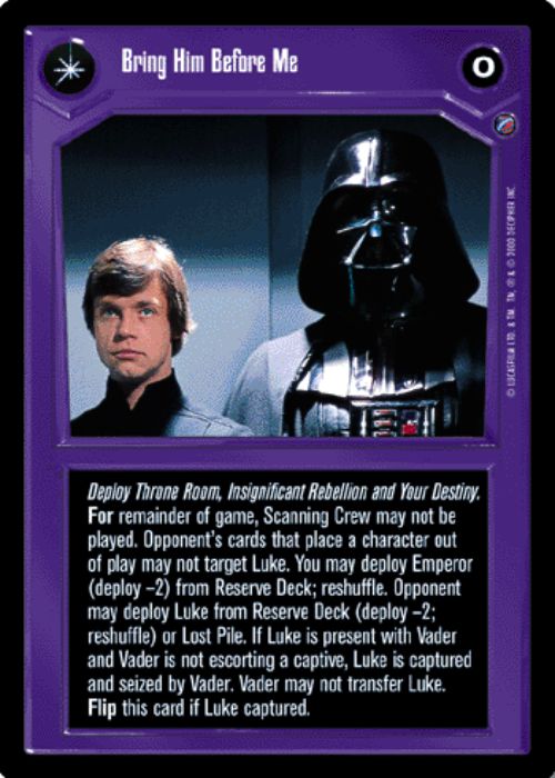 Star Wars CCG | Bring Him Before Me/Take Your Father's Place - Death Star II | The Nerd Merchant