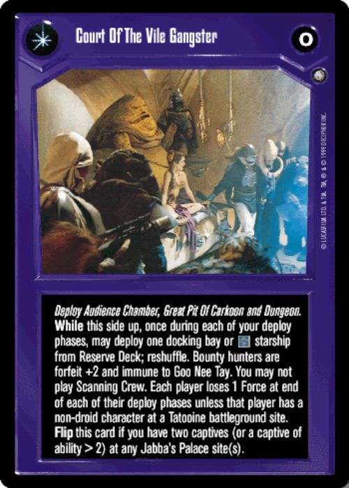 Star Wars CCG | Court Of The Vile Gangster/I Shall Enjoy Watching You Die - Enhanced Jabba's Palace | The Nerd Merchant