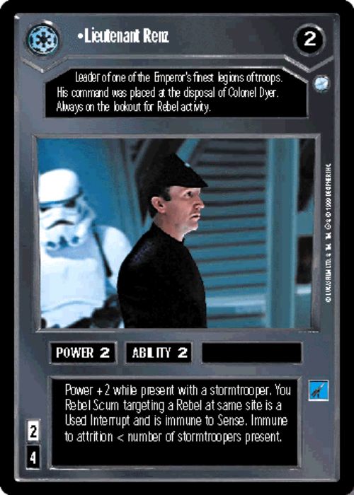 Star Wars CCG | Lieutenant Renz - Endor | The Nerd Merchant