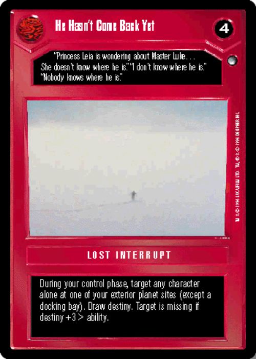 Star Wars CCG | He Hasn't Come Back Yet - Hoth | The Nerd Merchant