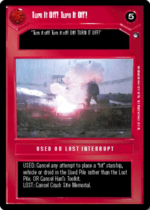 Star Wars CCG | Turn It Off! Turn It Off! - Hoth | The Nerd Merchant