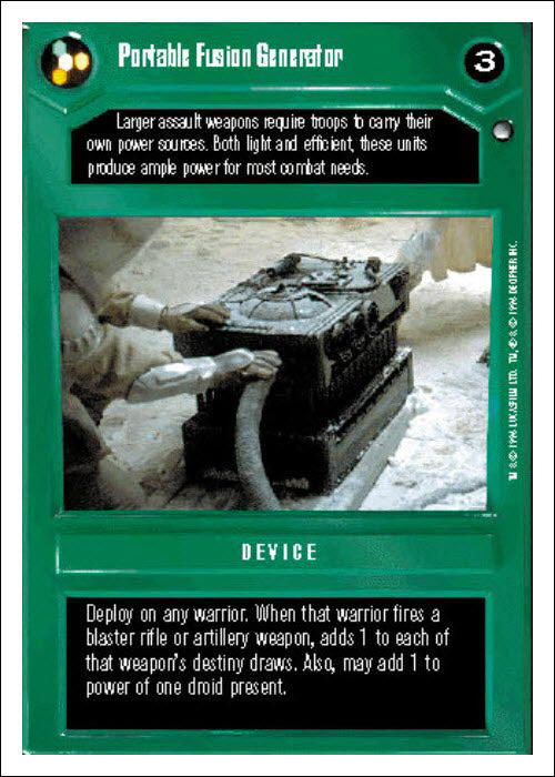 Star Wars CCG | Portable Fusion Generator - Hoth WB | The Nerd Merchant