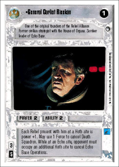 Star Wars CCG | General Carlist Rieekan - Hoth WB | The Nerd Merchant