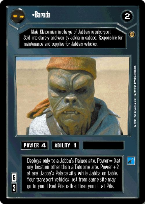 Star Wars CCG | Barada - Jabba's Palace | The Nerd Merchant