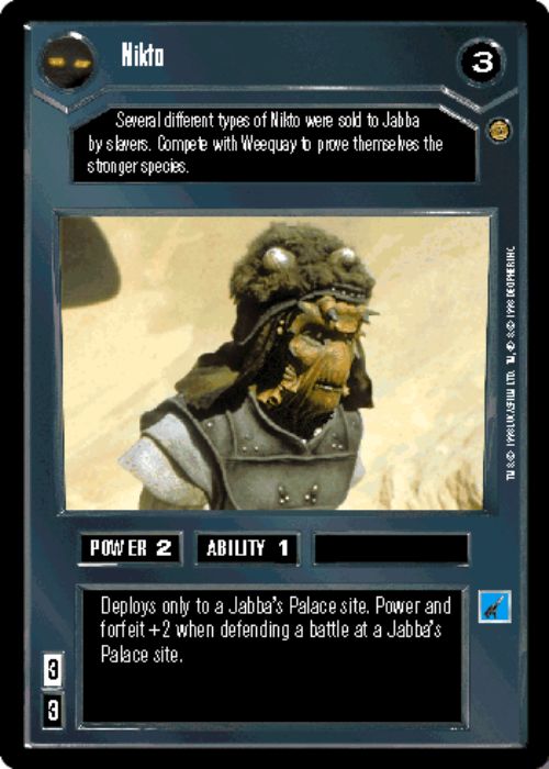 Star Wars CCG | Nikto - Jabba's Palace | The Nerd Merchant