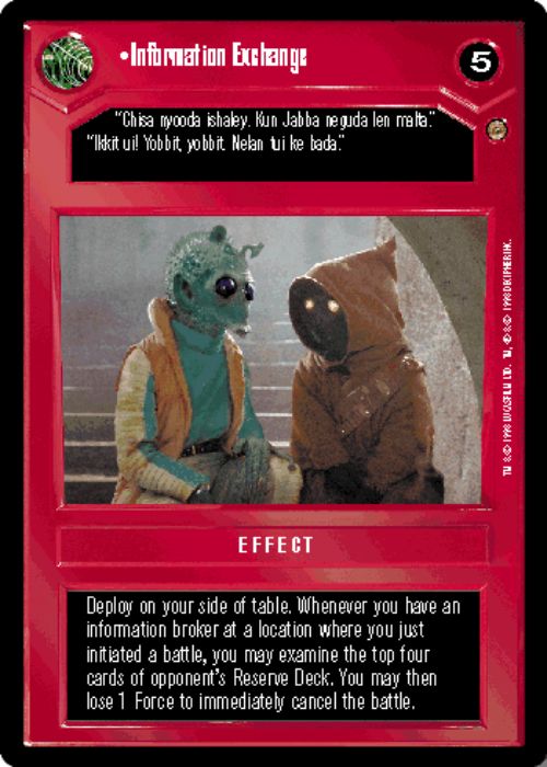 Star Wars CCG | Information Exchange - Jabba's Palace | The Nerd Merchant